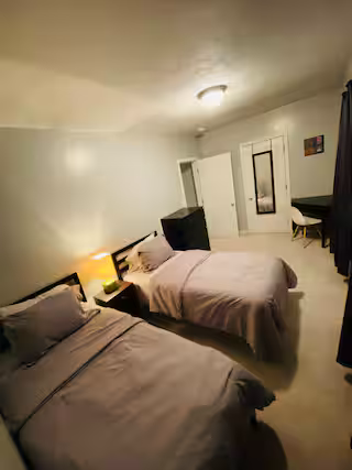 Bedroom with two single beds